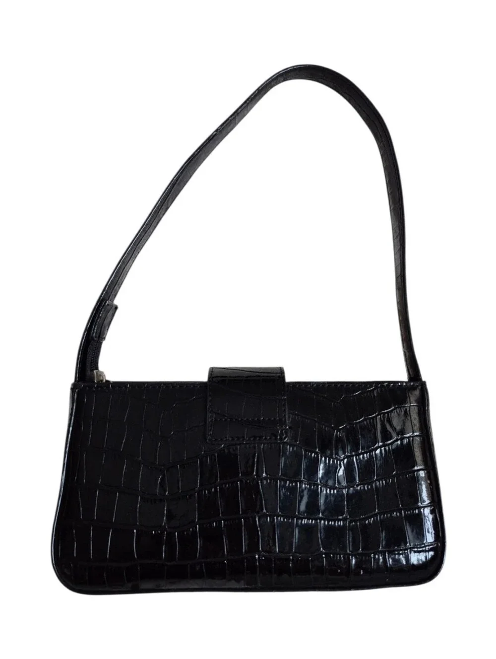 Guess Black Crocodile Embossed Small Bag - Picture 2 of 12